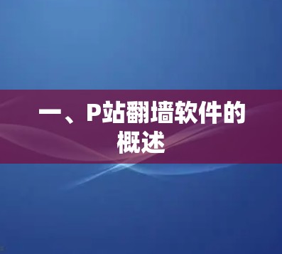 一、P站翻墙软件的概述